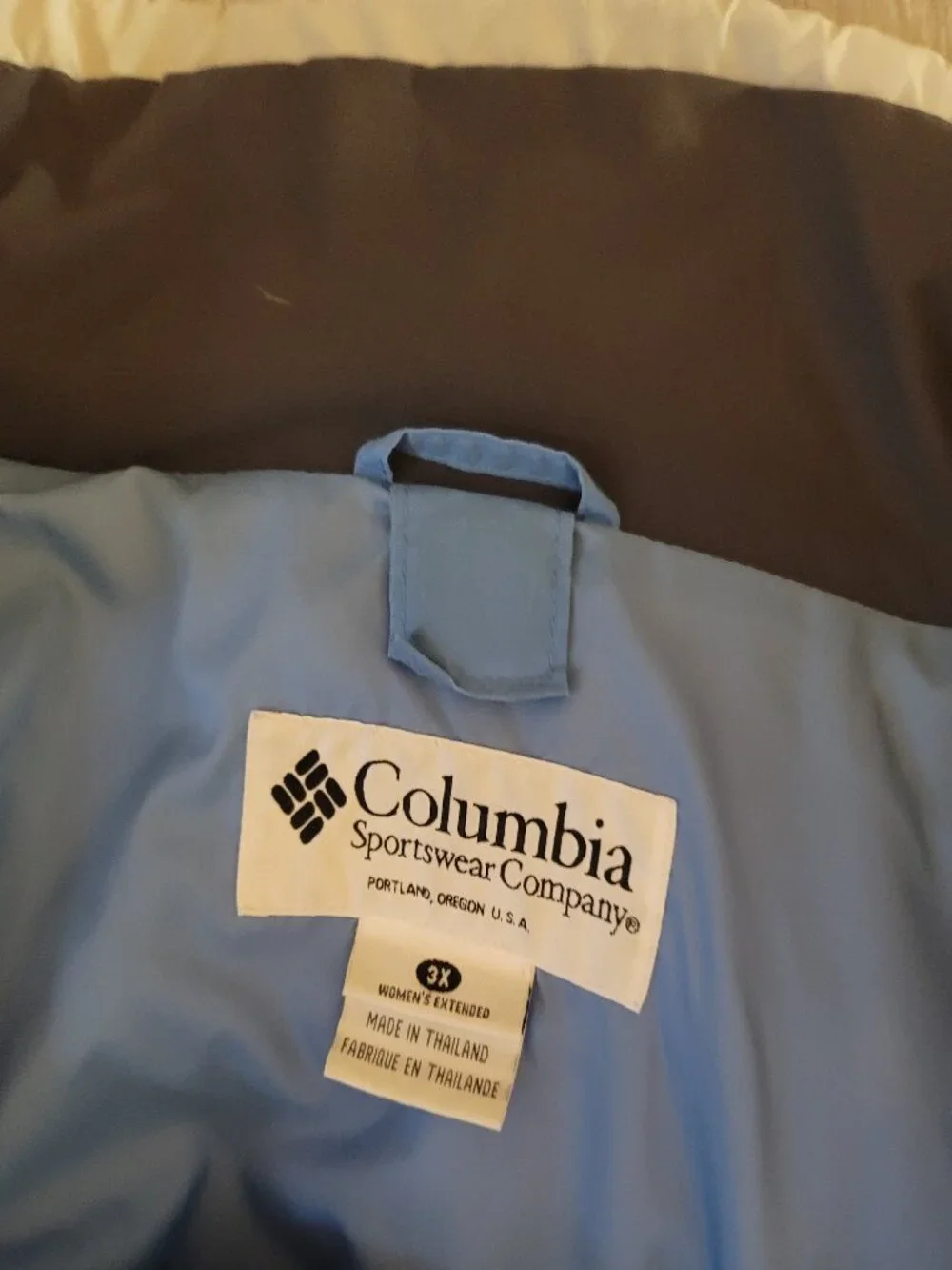 Womens light blue double layered full zip Columbia coat - size 3X